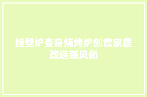 挂壁炉变身烧烤炉创意家居改造新风尚 厨房维修