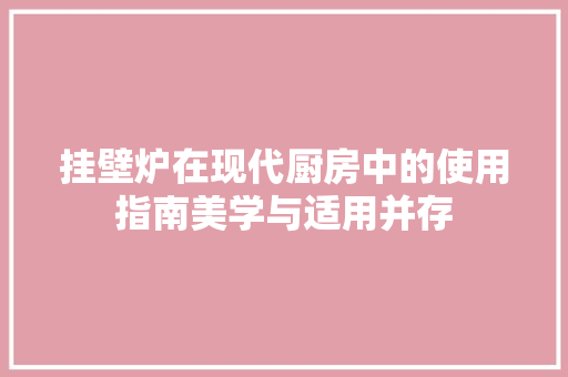 挂壁炉在现代厨房中的使用指南美学与适用并存 汽车维修