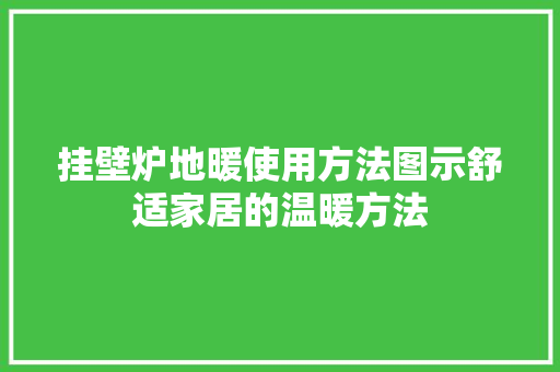 挂壁炉地暖使用方法图示舒适家居的温暖方法 墙体维修