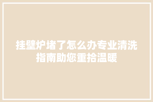 挂壁炉堵了怎么办专业清洗指南助您重拾温暖 家电维修