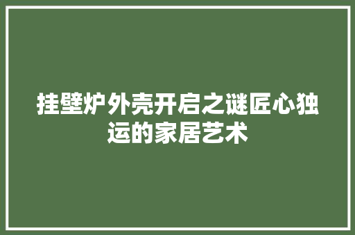 挂壁炉外壳开启之谜匠心独运的家居艺术 家电维修