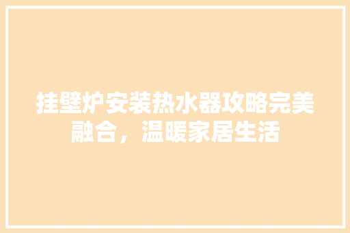 挂壁炉安装热水器攻略完美融合，温暖家居生活 家电维修