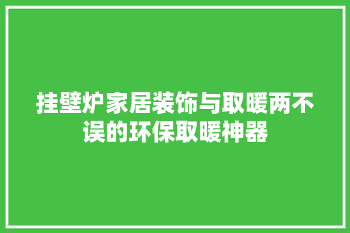 挂壁炉家居装饰与取暖两不误的环保取暖神器 家电维修