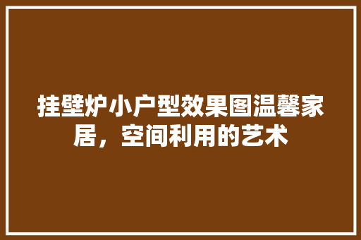 挂壁炉小户型效果图温馨家居，空间利用的艺术 厨房维修