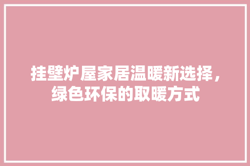 挂壁炉屋家居温暖新选择，绿色环保的取暖方式 综合便民