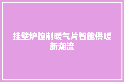 挂壁炉控制暖气片智能供暖新潮流 墙体维修
