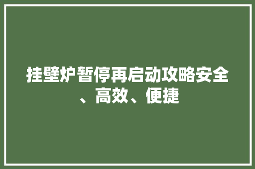 挂壁炉暂停再启动攻略安全、高效、便捷 墙体维修