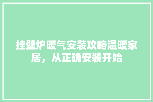 挂壁炉暖气安装攻略温暖家居，从正确安装开始 家电维修