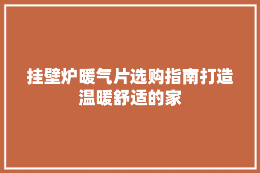 挂壁炉暖气片选购指南打造温暖舒适的家 综合便民