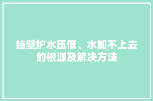 挂壁炉水压低、水加不上去的根源及解决方法 墙体维修