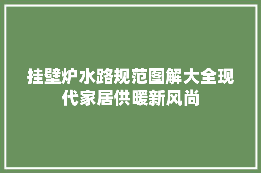 挂壁炉水路规范图解大全现代家居供暖新风尚 综合便民