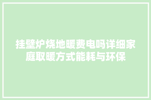 挂壁炉烧地暖费电吗详细家庭取暖方式能耗与环保 厨房维修
