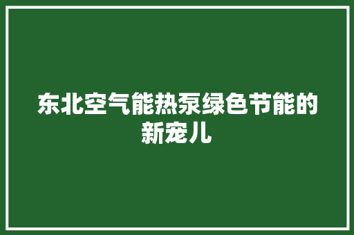 东北空气能热泵绿色节能的新宠儿