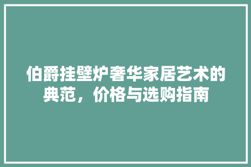 伯爵挂壁炉奢华家居艺术的典范，价格与选购指南