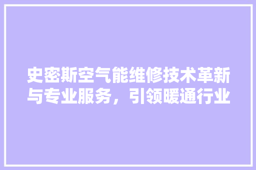 史密斯空气能维修技术革新与专业服务，引领暖通行业新风尚 综合便民