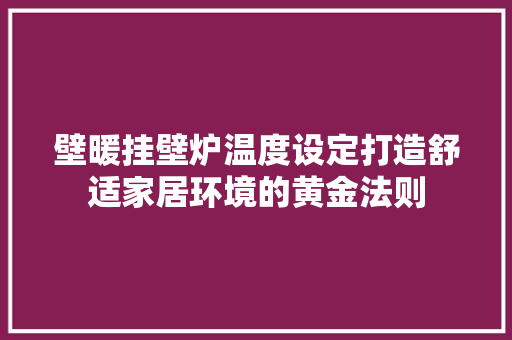 壁暖挂壁炉温度设定打造舒适家居环境的黄金法则 汽车维修