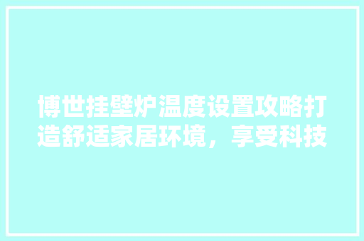 博世挂壁炉温度设置攻略打造舒适家居环境，享受科技带来的温暖 墙体维修