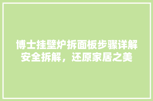 博士挂壁炉拆面板步骤详解安全拆解，还原家居之美 墙体维修