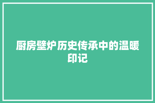 厨房壁炉历史传承中的温暖印记 厨房维修