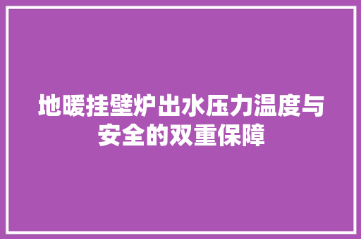 地暖挂壁炉出水压力温度与安全的双重保障 墙体维修