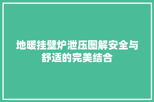 地暖挂壁炉泄压图解安全与舒适的完美结合 综合便民