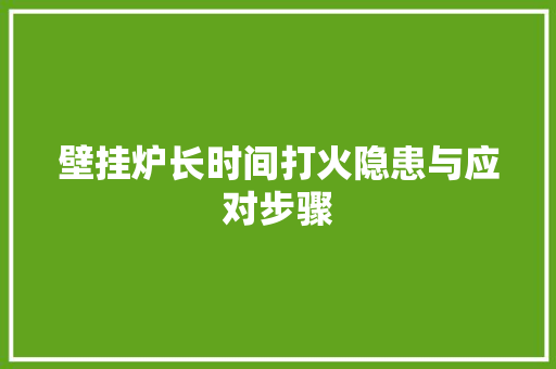 壁挂炉长时间打火隐患与应对步骤 综合便民