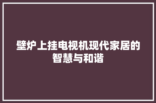壁炉上挂电视机现代家居的智慧与和谐 家电维修