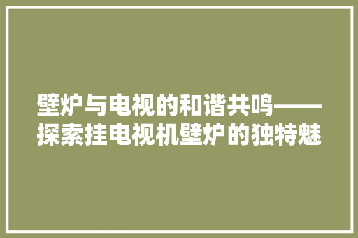 壁炉与电视的和谐共鸣——探索挂电视机壁炉的独特魅力 厨房维修