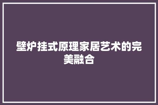壁炉挂式原理家居艺术的完美融合 综合便民