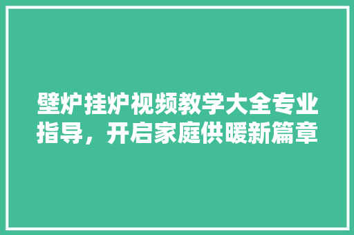壁炉挂炉视频教学大全专业指导，开启家庭供暖新篇章 汽车维修