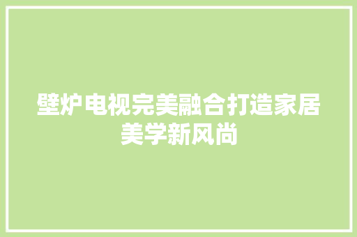 壁炉电视完美融合打造家居美学新风尚 综合便民