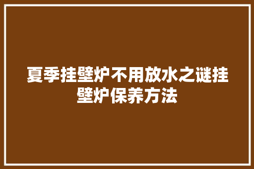 夏季挂壁炉不用放水之谜挂壁炉保养方法 家电维修