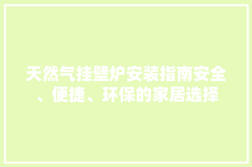 天然气挂壁炉安装指南安全、便捷、环保的家居选择 汽车维修