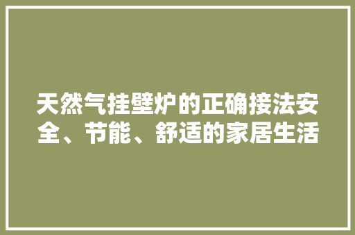 天然气挂壁炉的正确接法安全、节能、舒适的家居生活指南 汽车维修