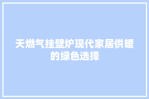 天燃气挂壁炉现代家居供暖的绿色选择 家电维修
