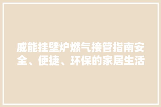 威能挂壁炉燃气接管指南安全、便捷、环保的家居生活新选择 墙体维修