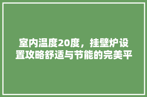 室内温度20度，挂壁炉设置攻略舒适与节能的完美平衡 汽车维修