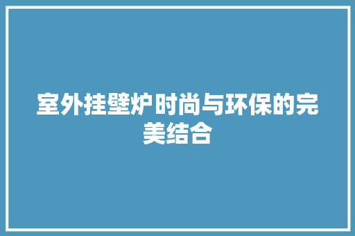 室外挂壁炉时尚与环保的完美结合 综合便民