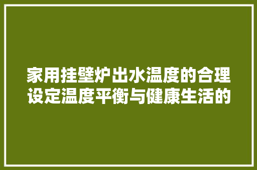 家用挂壁炉出水温度的合理设定温度平衡与健康生活的艺术 汽车维修