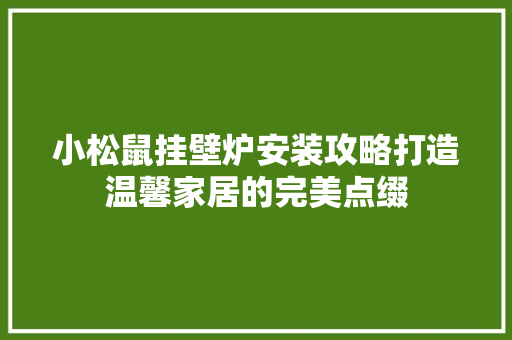 小松鼠挂壁炉安装攻略打造温馨家居的完美点缀 墙体维修