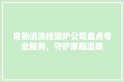 常熟清洗挂壁炉公司盘点专业服务，守护家庭温暖 厨房维修