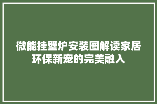 微能挂壁炉安装图解读家居环保新宠的完美融入 汽车维修