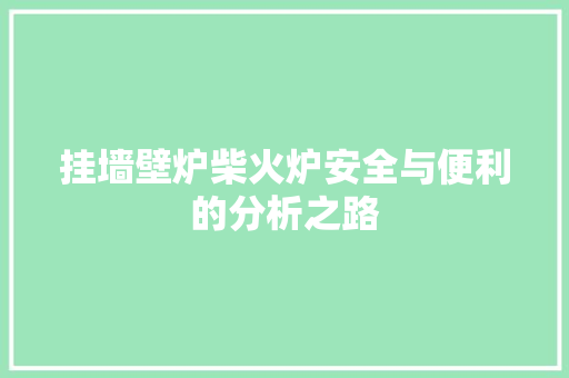 挂墙壁炉柴火炉安全与便利的分析之路 综合便民