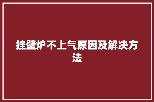 挂壁炉不上气原因及解决方法 汽车维修