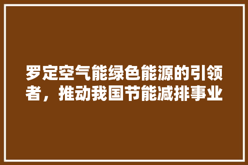 罗定空气能绿色能源的引领者，推动我国节能减排事业