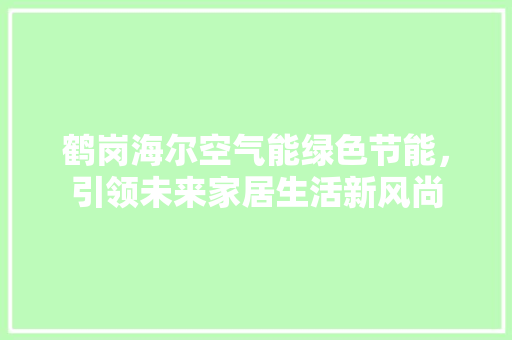 鹤岗海尔空气能绿色节能，引领未来家居生活新风尚