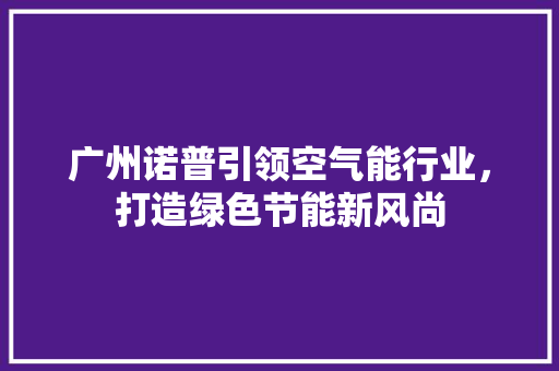广州诺普引领空气能行业，打造绿色节能新风尚 墙体维修