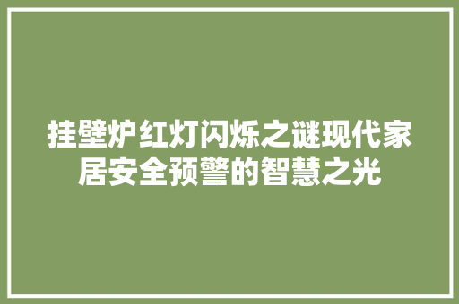 挂壁炉红灯闪烁之谜现代家居安全预警的智慧之光
