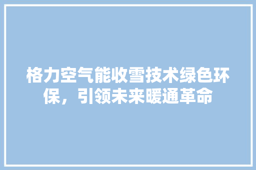 格力空气能收雪技术绿色环保，引领未来暖通革命