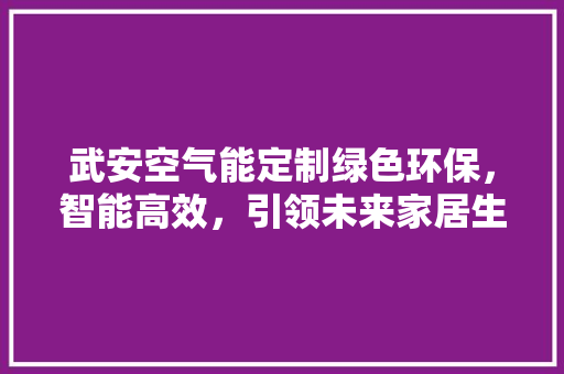 武安空气能定制绿色环保，智能高效，引领未来家居生活新风尚